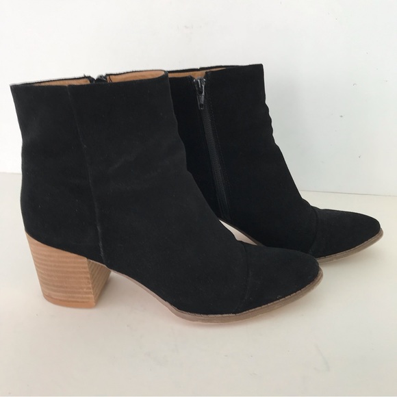 Dolce Vita DV Women ankle Boots Shoes Black leather Suede upper Zip Up size 8.5 - Picture 7 of 7